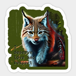 Love self worth mantra lynx artistic design Sticker